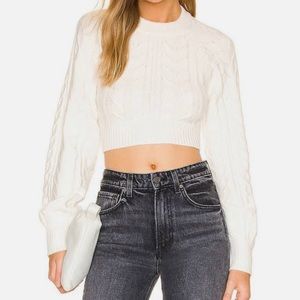 {NWT} The 12th Tribe Tie in the Back Cropped Sweater